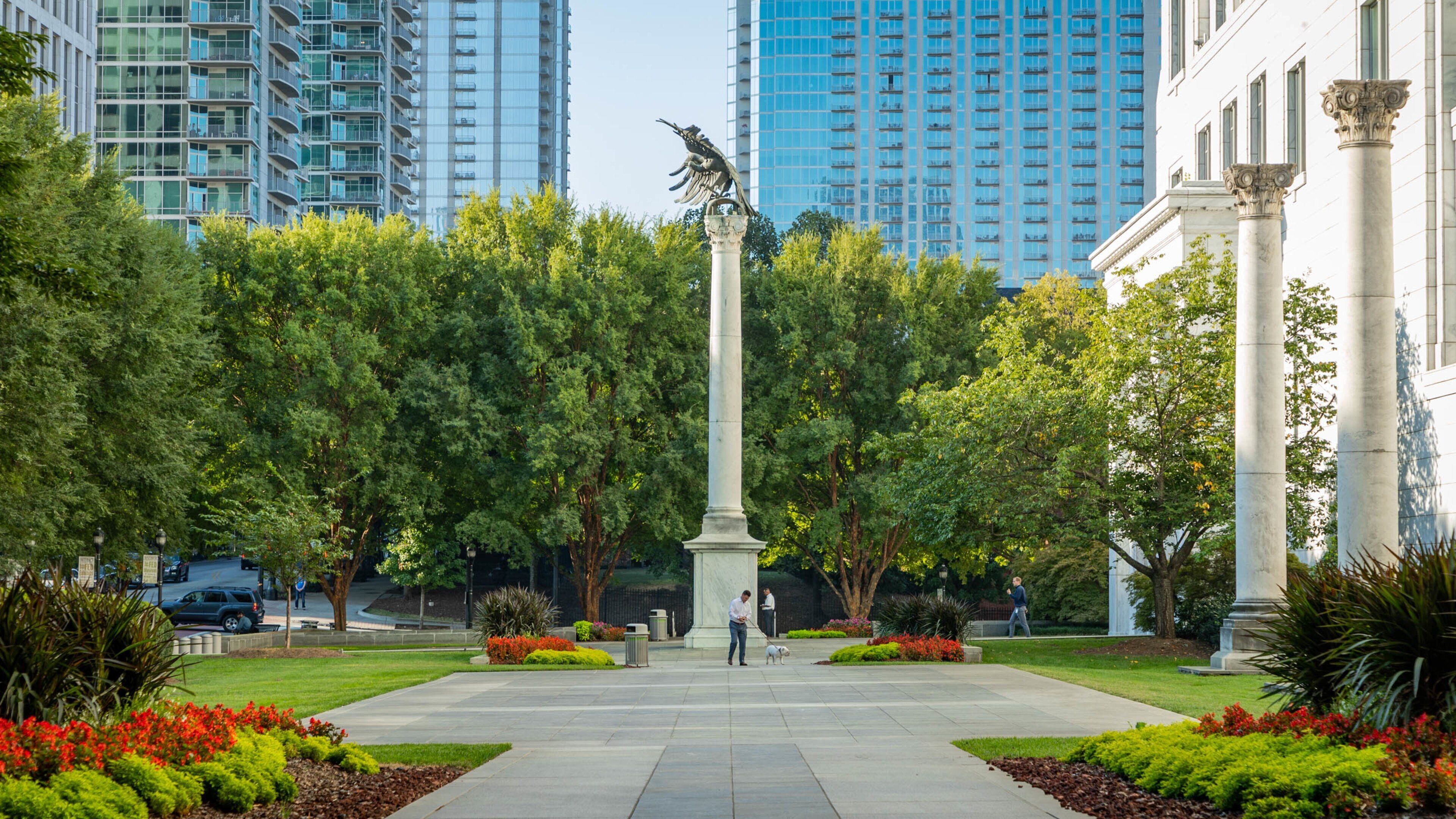Federal Reserve Bank of Atlanta showing a statue or sculpture, a city and a garden