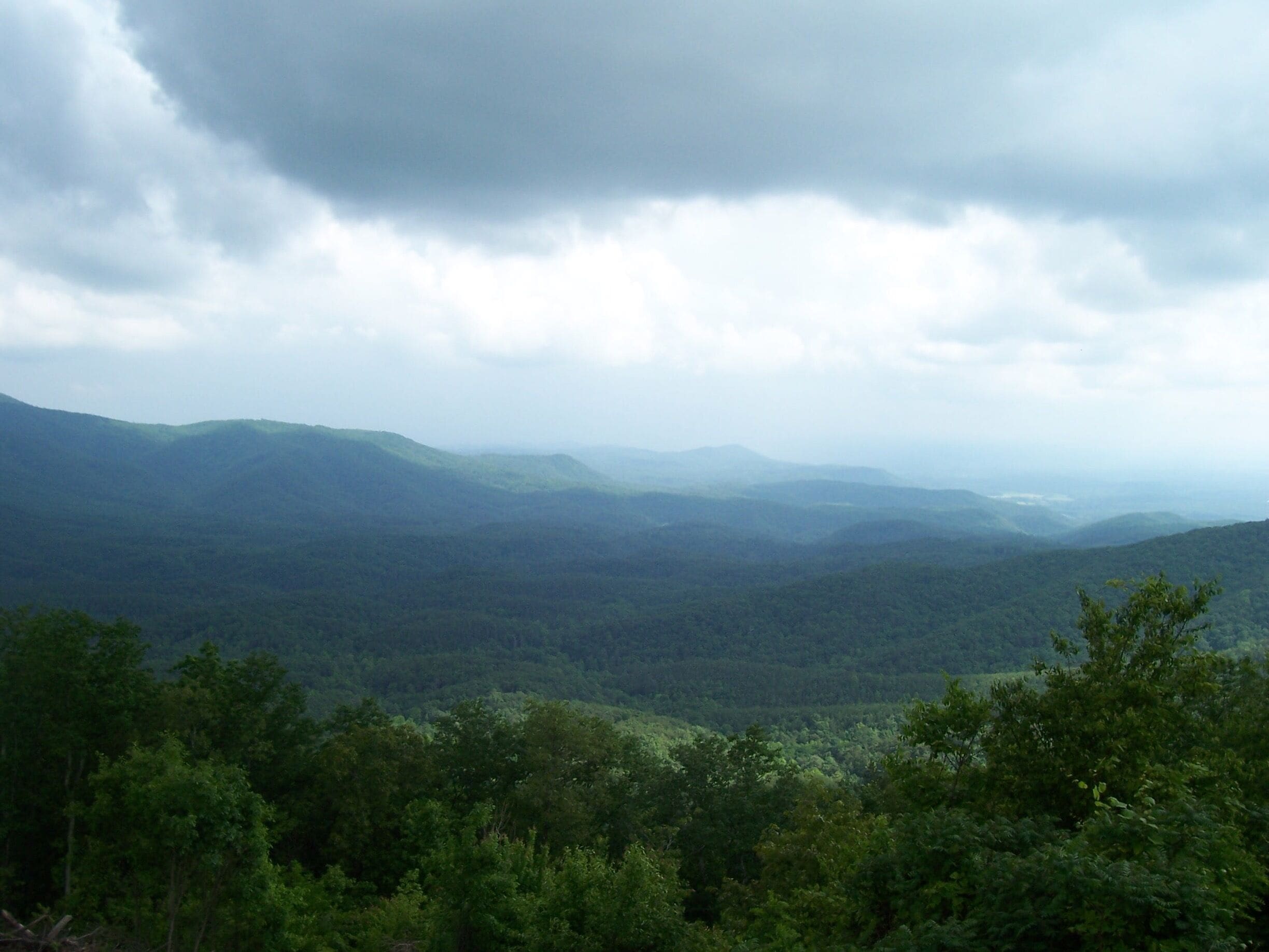 The view from the Fort Mountain over look all night GA Hwy 52. 