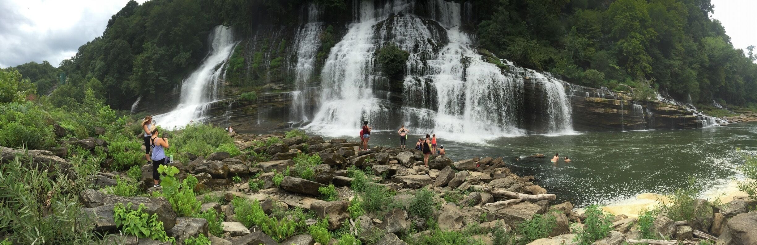 The larger falls at Rock Island