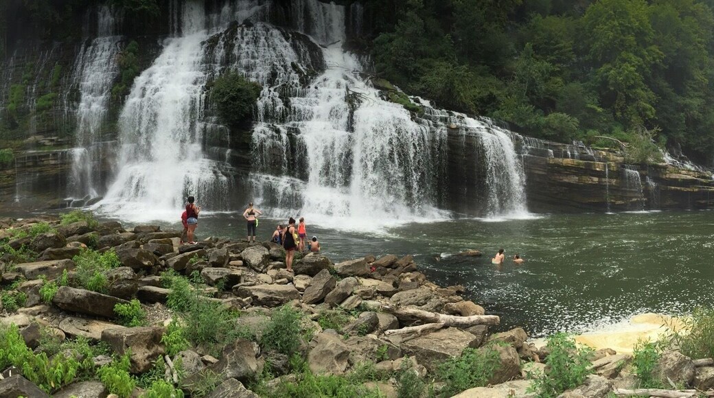 The larger falls at Rock Island