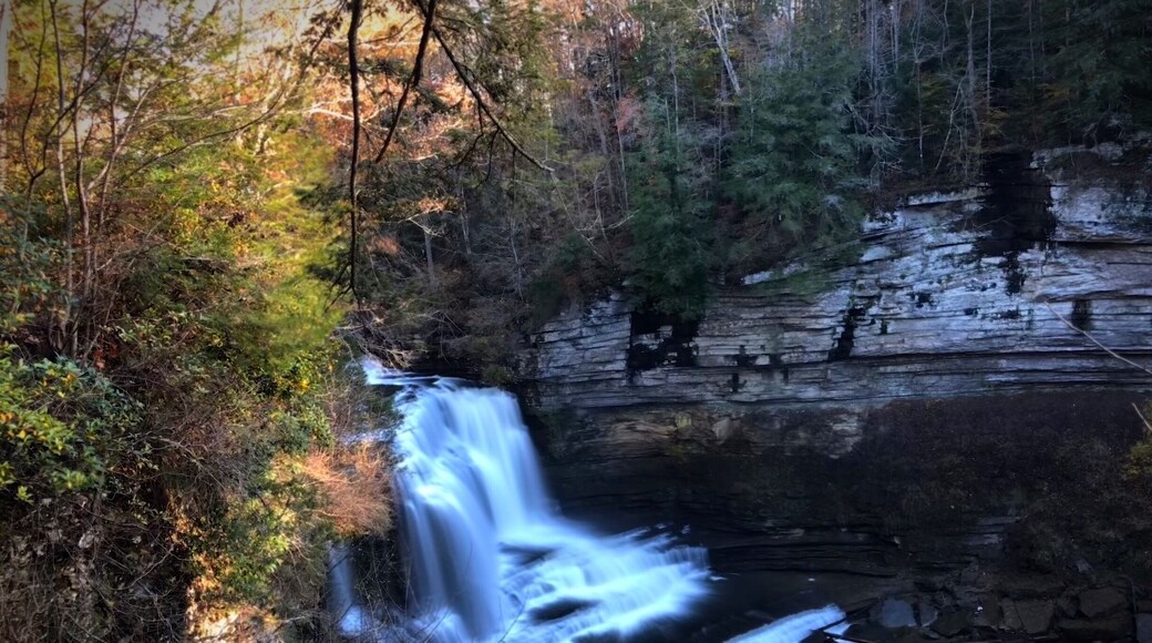 During the summer Cummin’s Falls is jam packed with people swimming in one of the top rated swimming holes in the USA. In the Fall, it is a vey picturesque cascading waterfall that the tops my lists of Waterfalls to visit in the state of Tennessee.