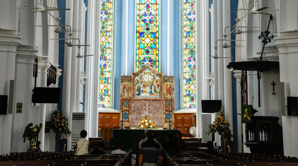 Interior view of St Andrew's Cathedral, the cathedral church of the Anglican Diocese of Singapore.