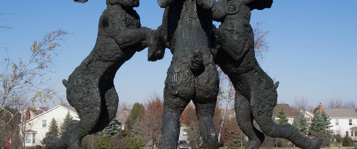 The Dancing Hares at Ballantrae Up Close