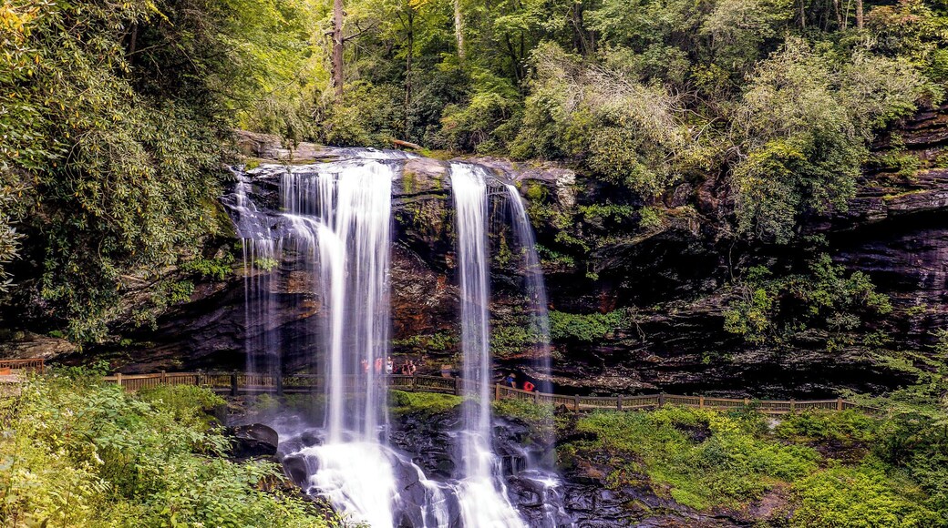 Dry Falls of Highlands North Carolina. If you visit Dry Falls, be sure to check out Bridal Veil Fall just down the road a piece.