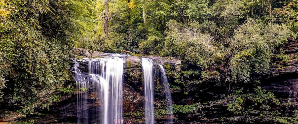 Dry Falls of Highlands North Carolina. If you visit Dry Falls, be sure to check out Bridal Veil Fall just down the road a piece.