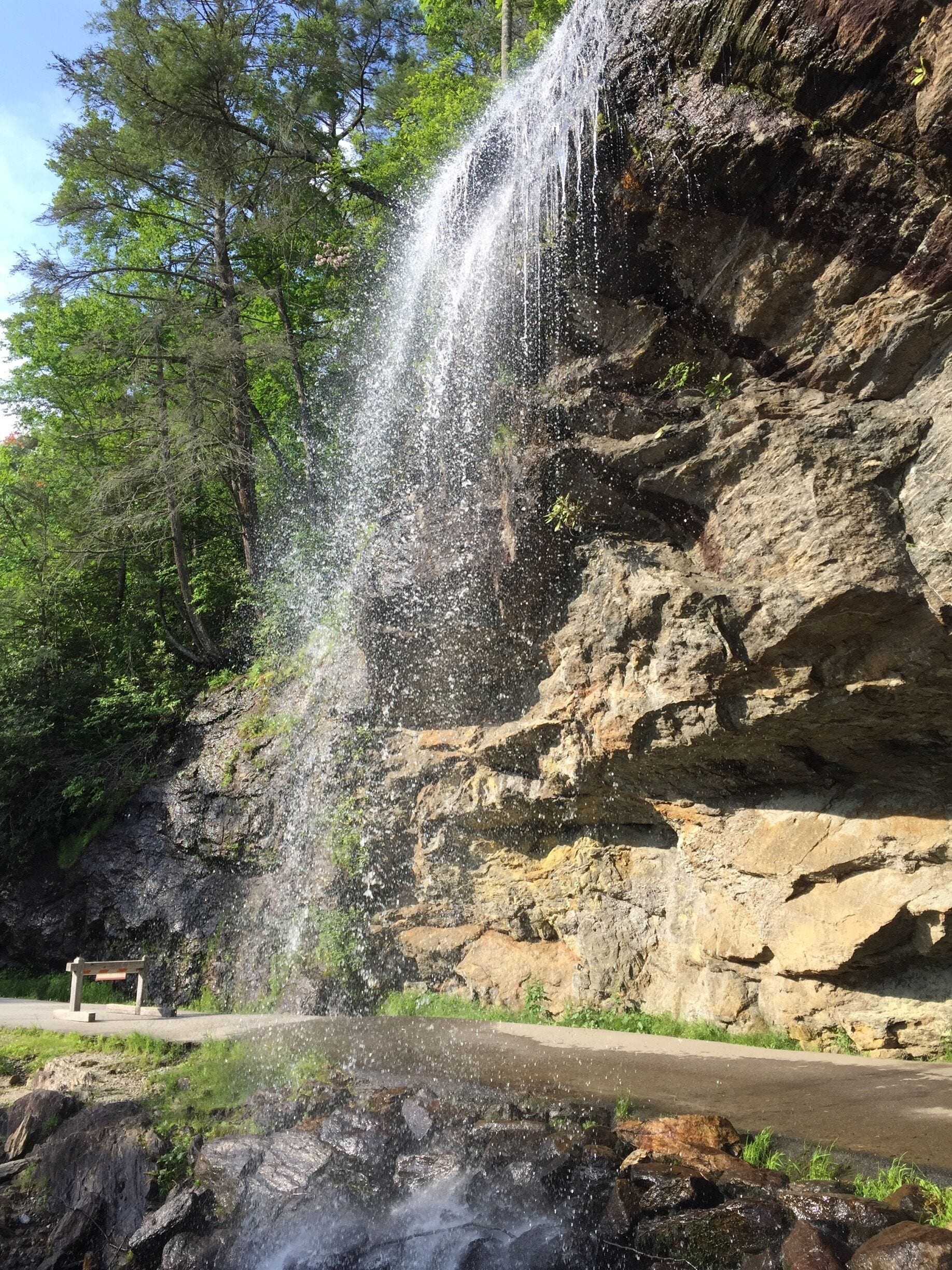 Drive behind waterfall in Highlands, NC