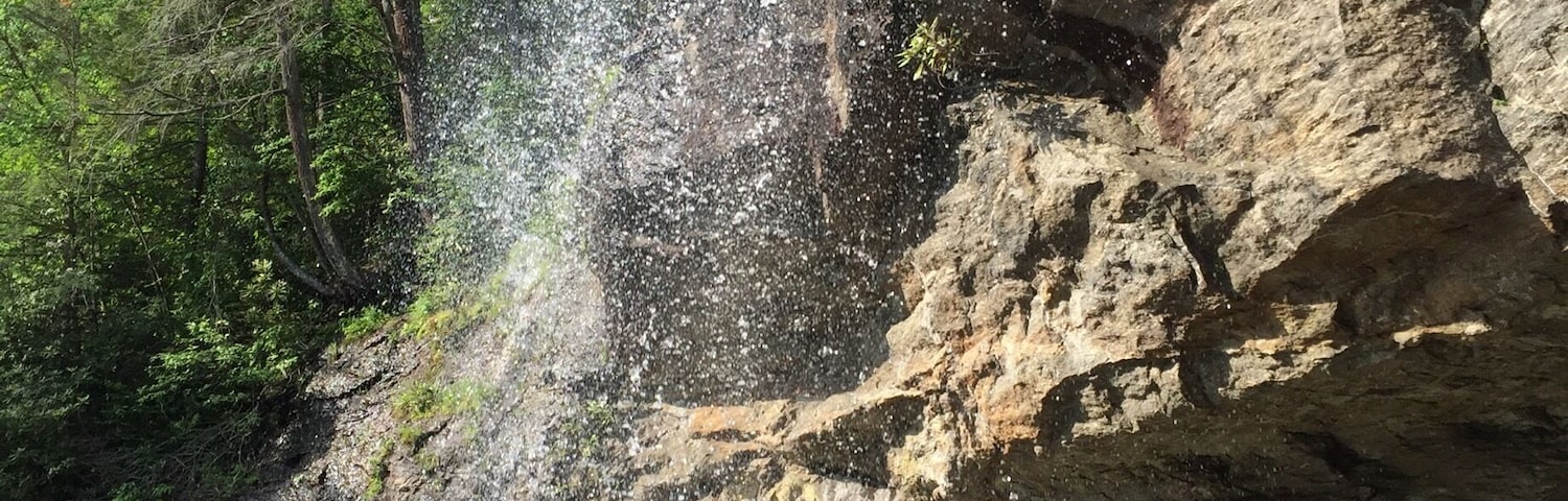 Drive behind waterfall in Highlands, NC