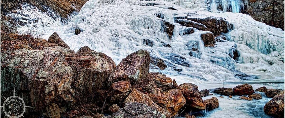 Cullasaja Falls, outside of Highlands NC, and 90% frozen over from the big freeze December 2017. 