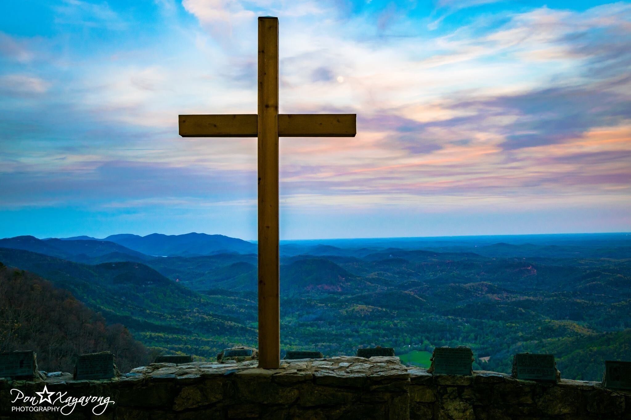 Nice little church with a beautiful Mountain view