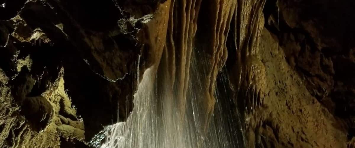 This cave featured a cool waterfall