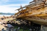 Detail of shipwreck in Squirrel Cove, Cortes Island, British Columbia, Canada