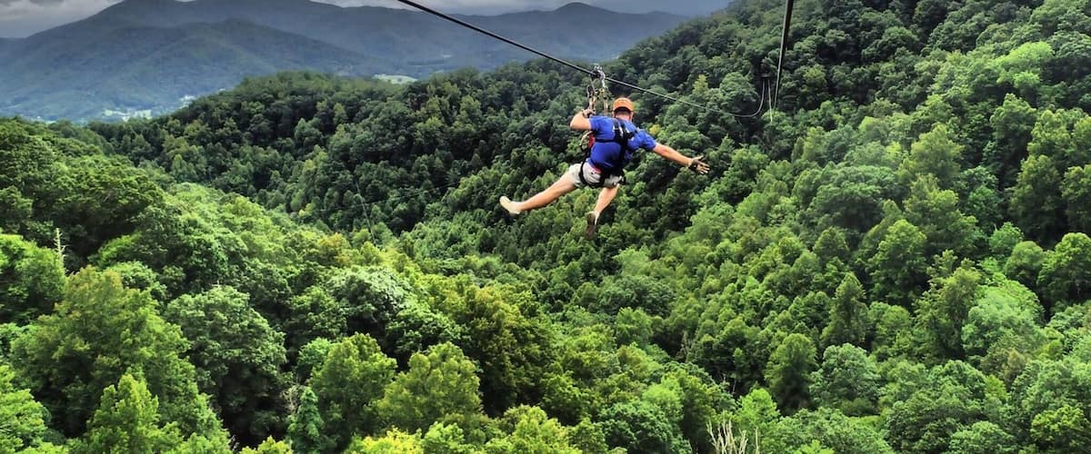 The Blue Ridge Experience's 3600 foot 2nd zip. Awesome views of the Blue Ridge Mountains!
