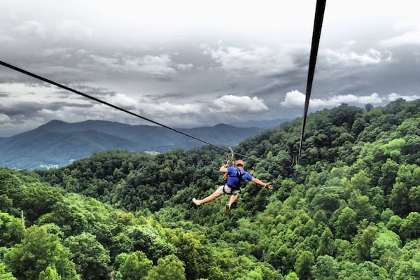 The Blue Ridge Experience's 3600 foot 2nd zip. Awesome views of the Blue Ridge Mountains!