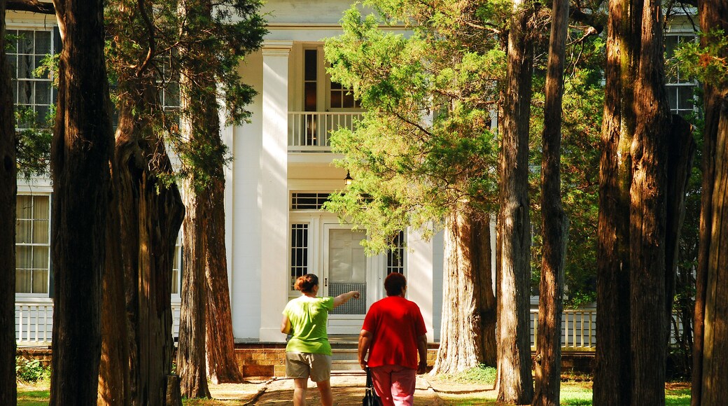 Two adult women head to the entrance of Rowan Oak, the William Faulkner House in Oxford, Mississippi