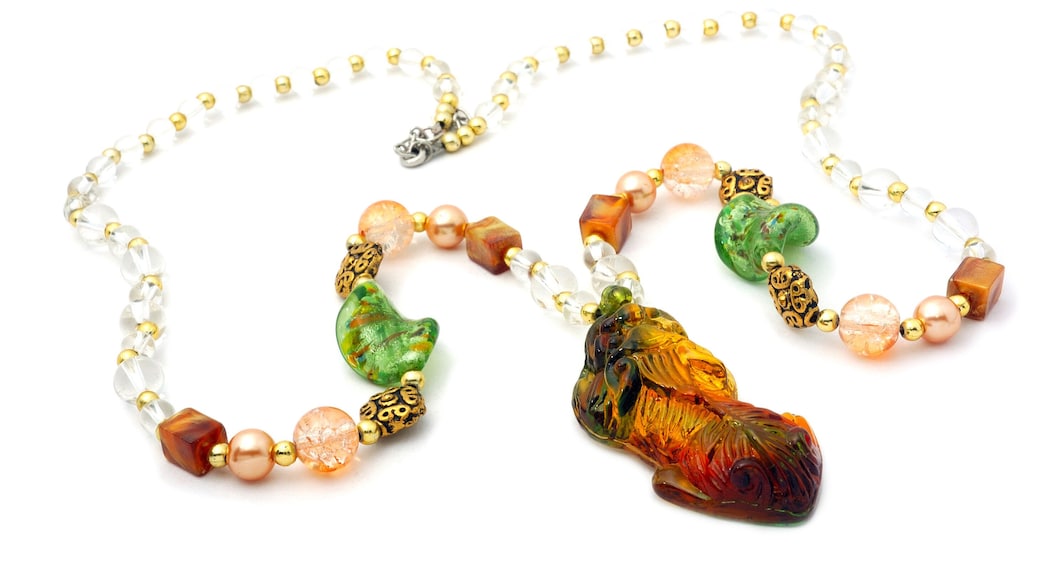 bracelet with color gems isolated on a white background