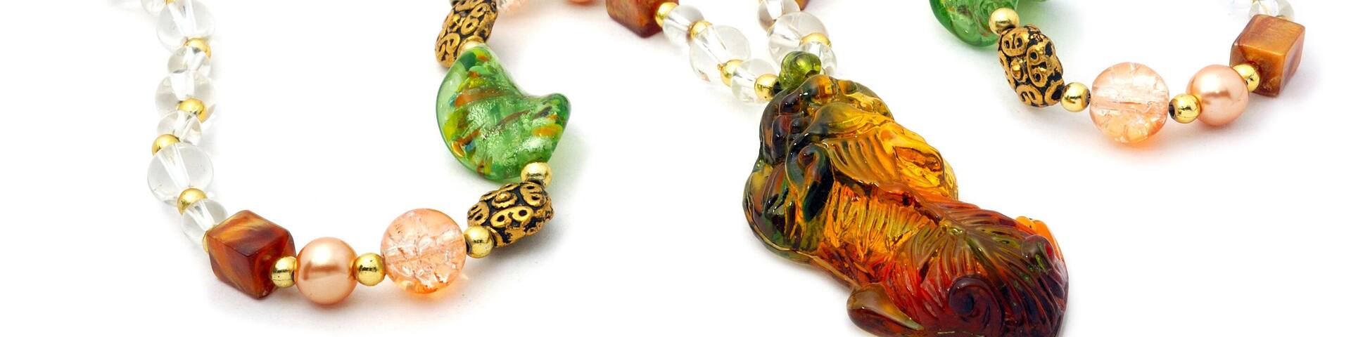 bracelet with color gems isolated on a white background