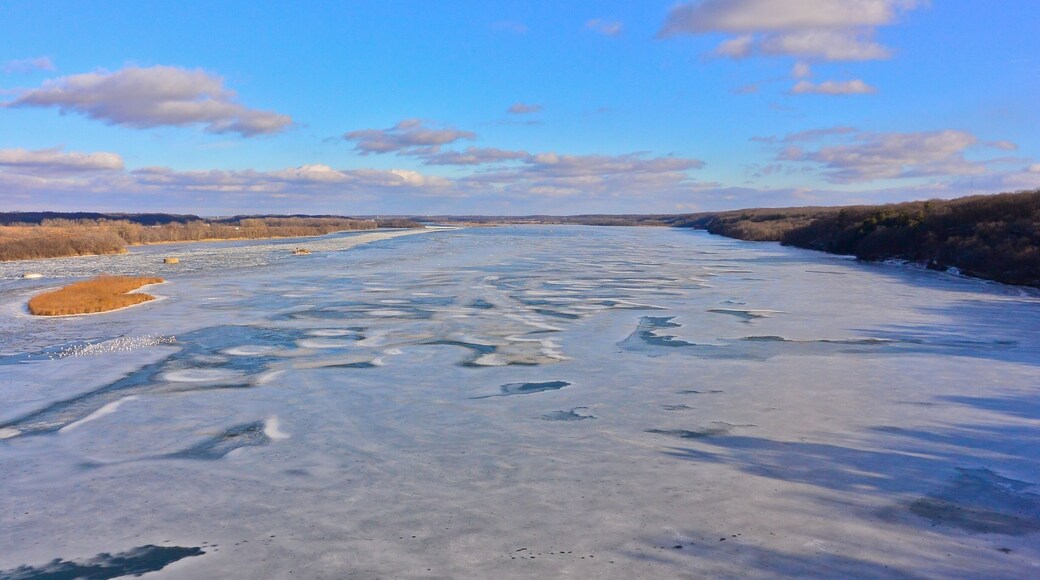Illinois river above the dam at Starved Rock State Park.