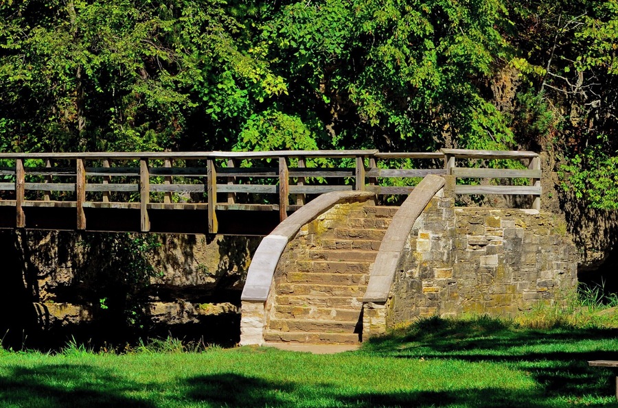 This is one of the bridge footings at White Pines Forest State Park. This is a really interesting park in which you actually have to drive through the creeks in two different spots to tour the area. Great hiking and camping at this state park with plenty of wildlife to view.