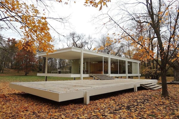 This unique weekend home built by famed German architect Mies van der Rohe (he coined the phrase 'less is more') for Dr. Edith Farnsworth comes with a famed relationship turned sour between doctor and architect. You know what they say about glass houses. Enjoy a tour of this landmark via my blog at http://www.aplacecalledroam.com/home/farnsworth-house-a-modern-minamilist-dwelling.