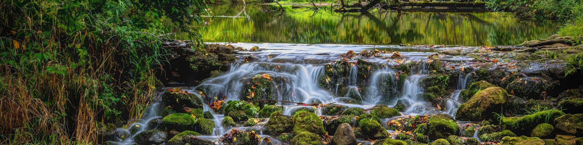 Waterfall at Bonneyville Mill State Park.