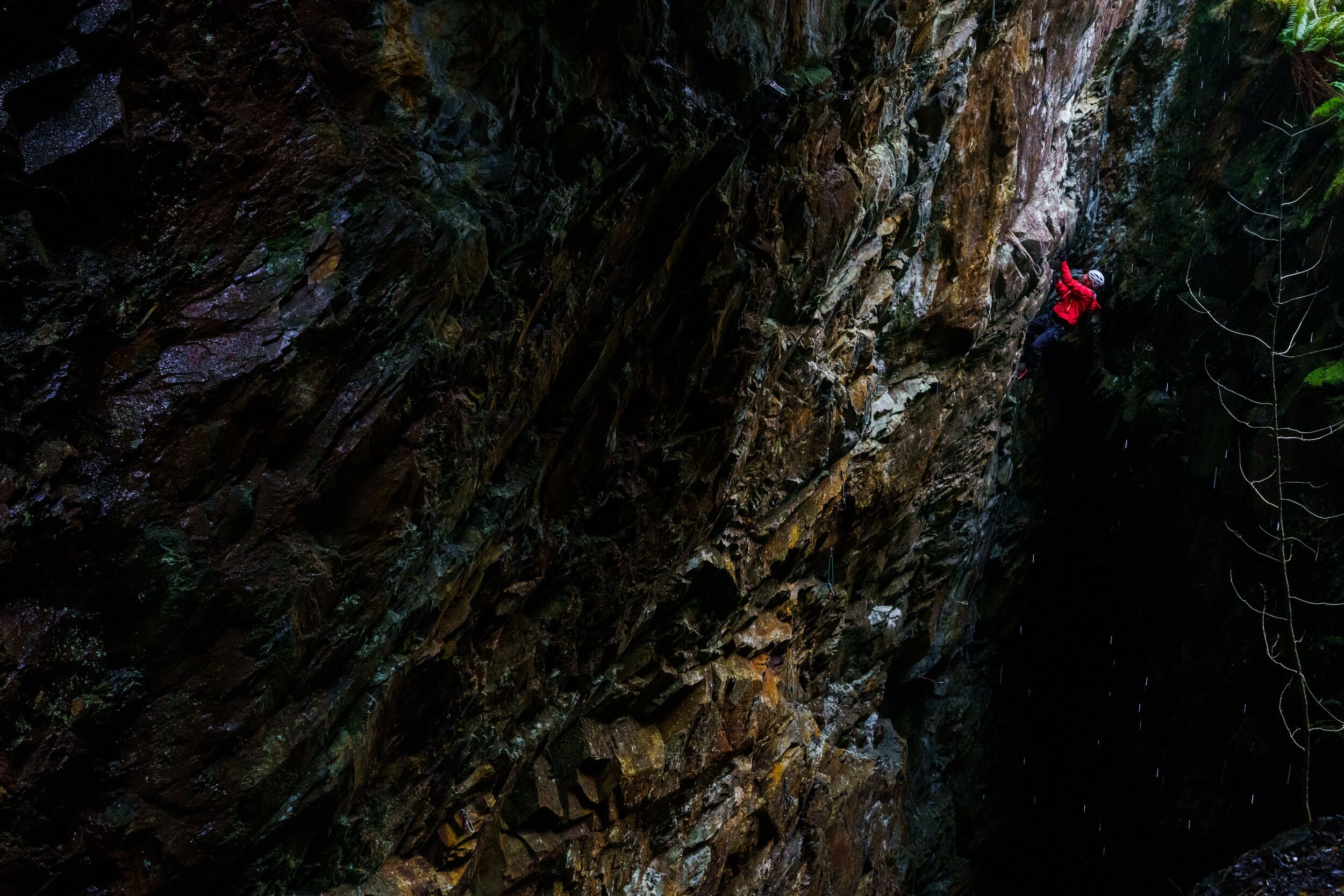 Drytool rock climbing in North Wales