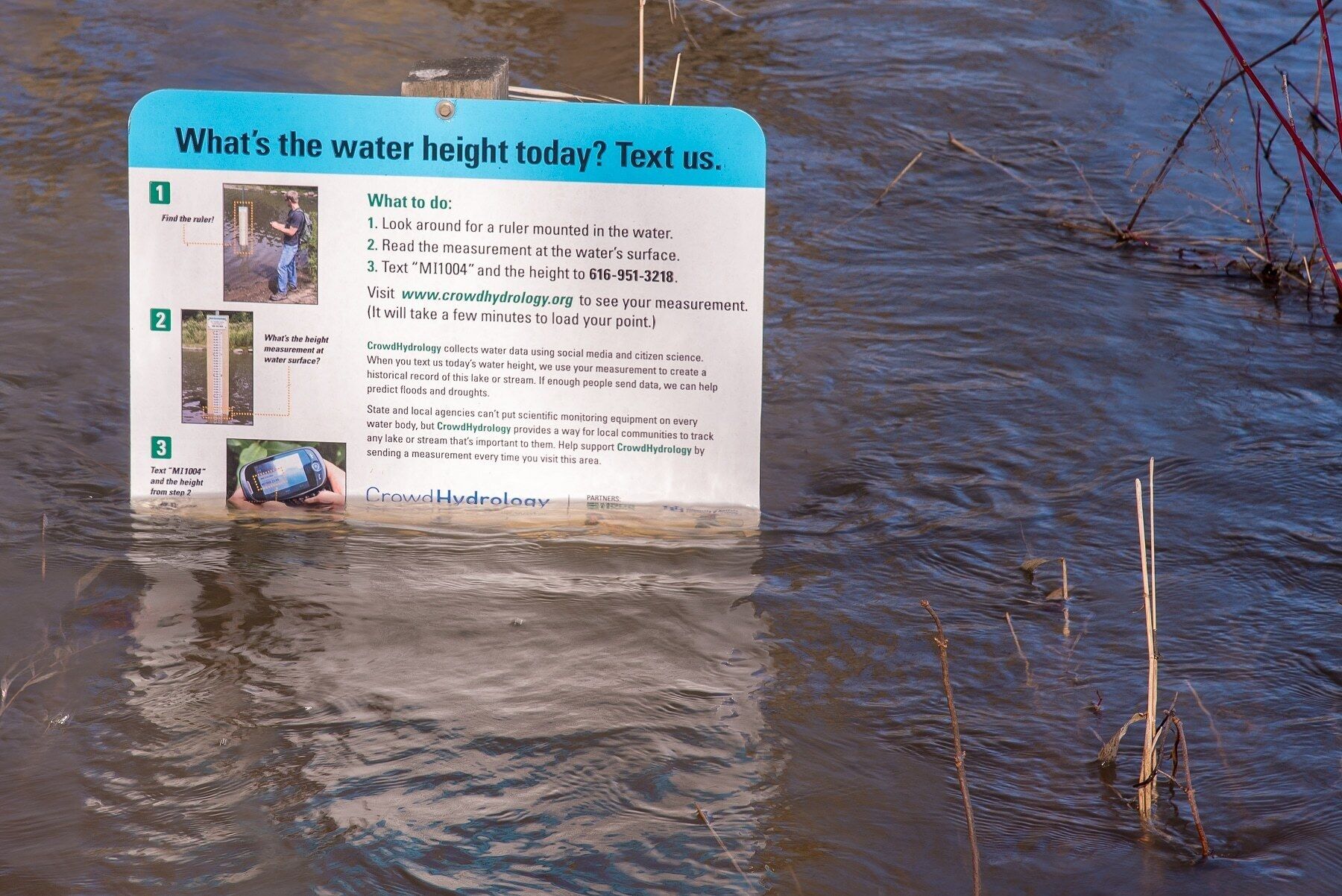 Sunday, February 25, at the Kalamazoo River overlook. The path to the canoe landing is just right of the sign.