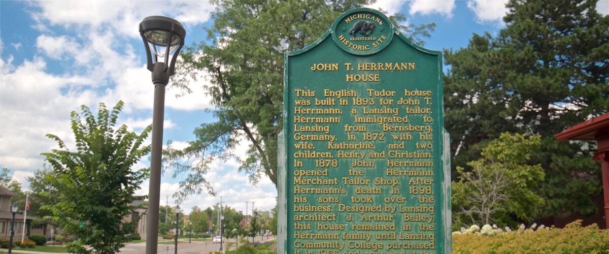 Herrmann House showing heritage elements and signage