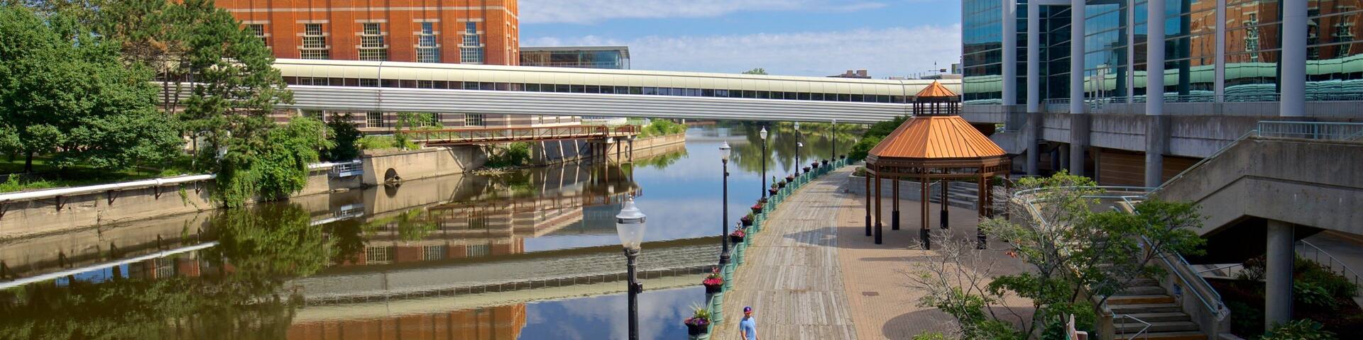 River Trail featuring a bridge and a river or creek