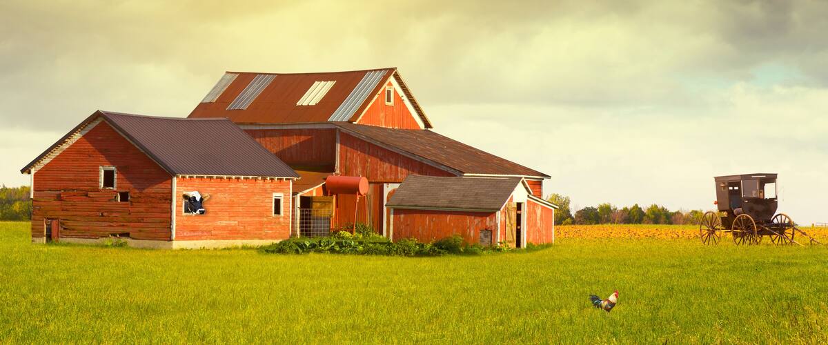 Pennsylvania Farmland With Rainy Sky