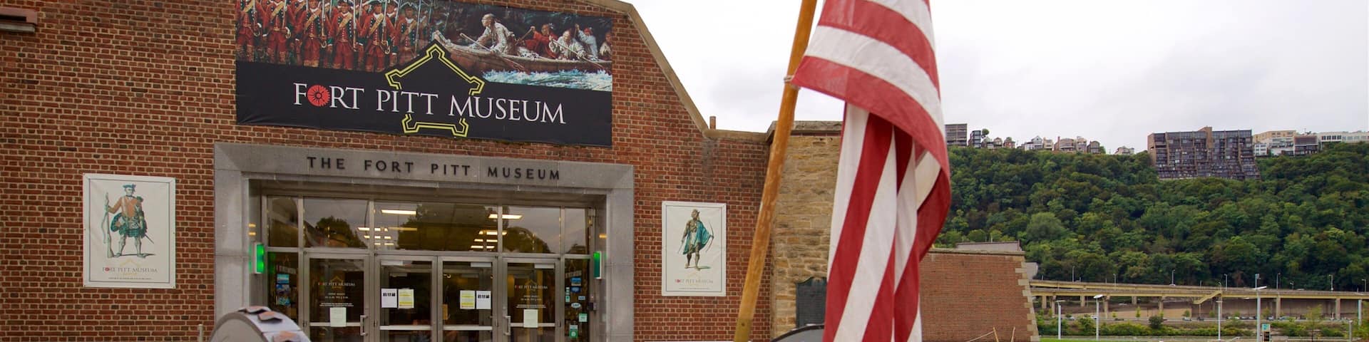 Fort Pitt Museum featuring signage, military items and heritage elements