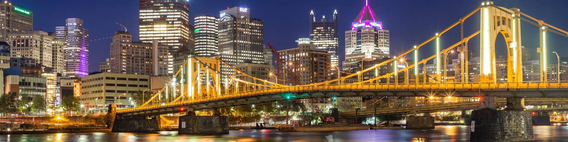 Three Rivers Heritage Trail which includes a bridge, a bay or harbor and a city
