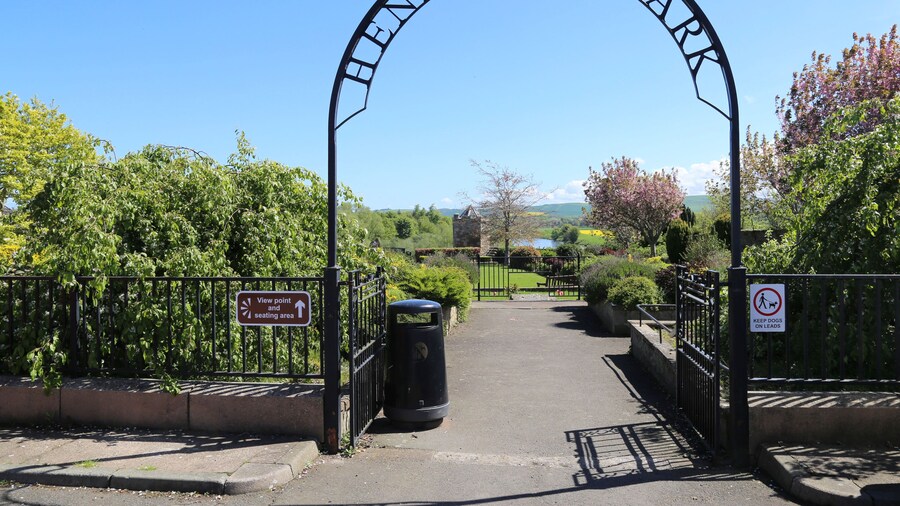 Henderson Park which overlooks the Tweed River in Coldstream, Scotland, UK.