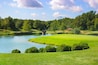 Golf field near the forest and river