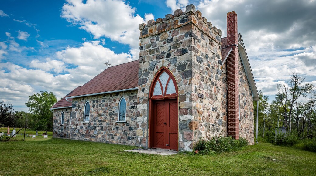 St. Thomas Anglican Church near McLean, Saskatchewan, built entirely of fieldstone in 1898