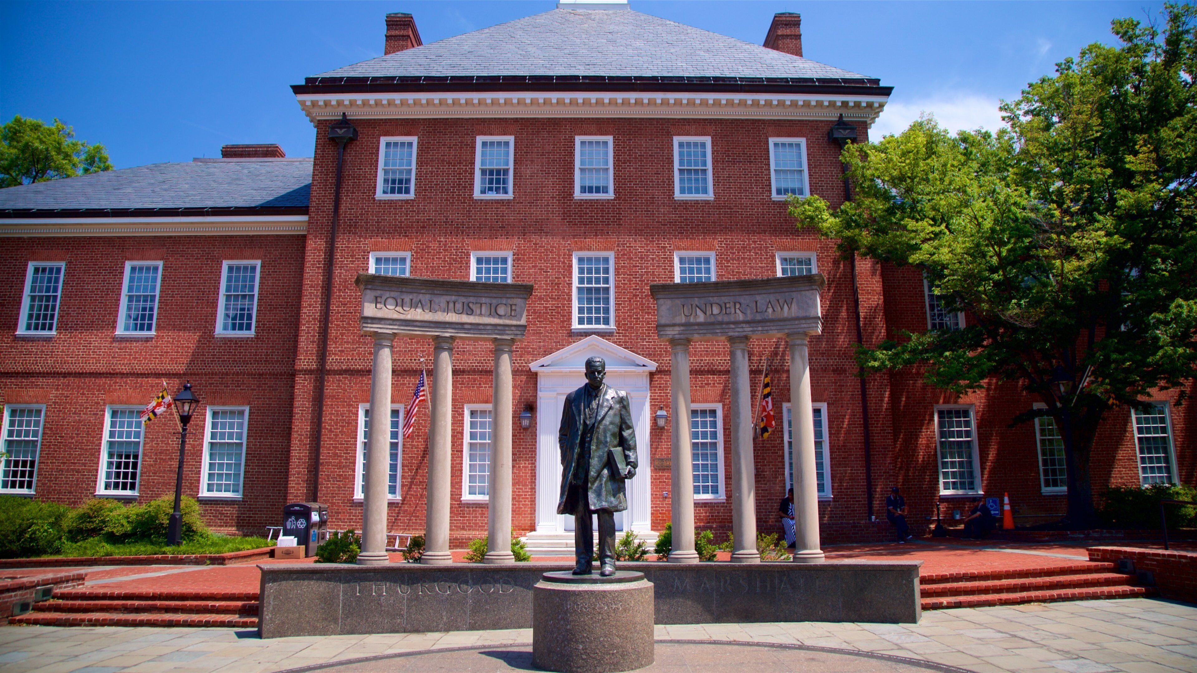 Thurgood Marshall Memorial which includes heritage elements and a statue or sculpture