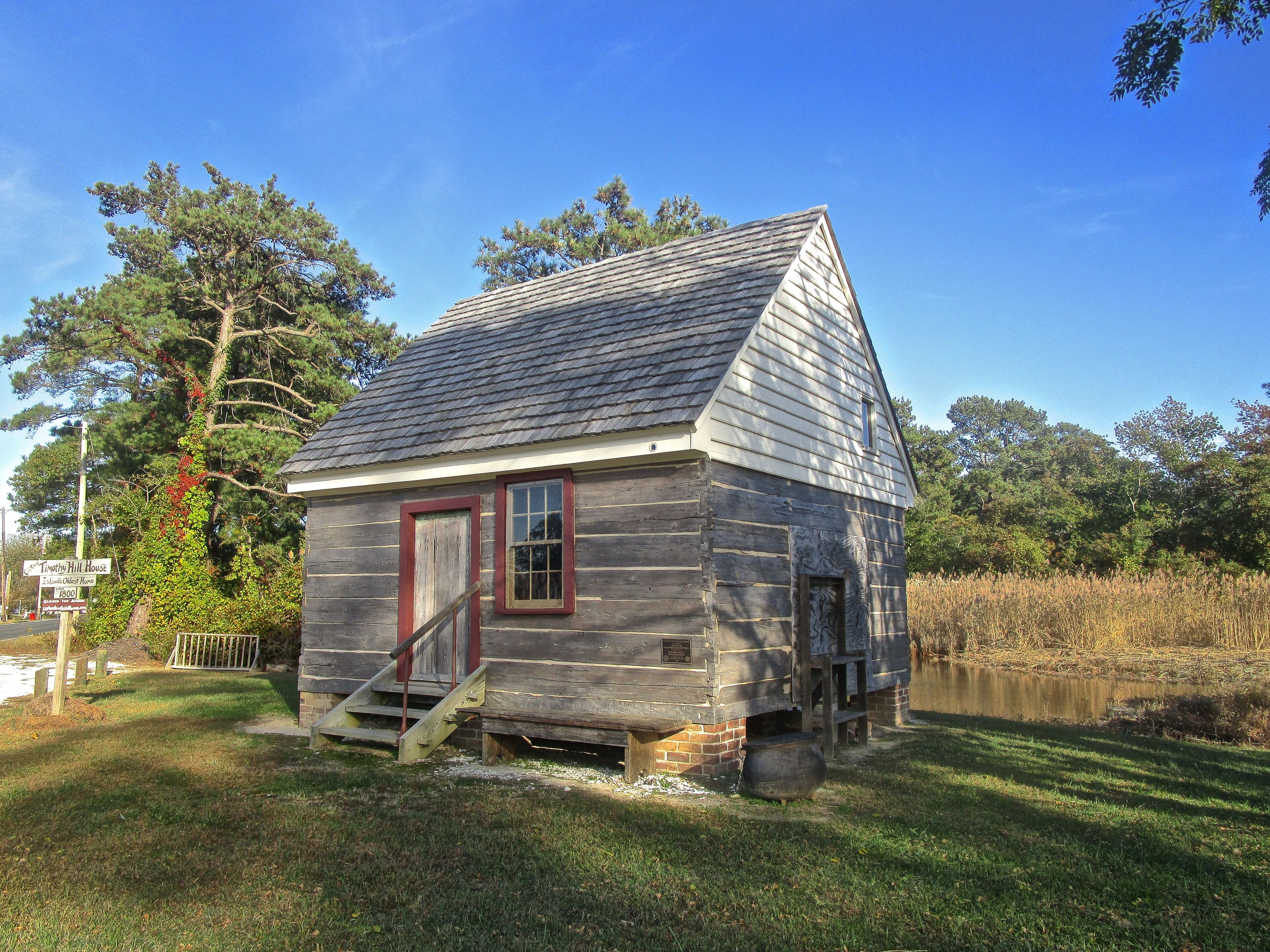 Chincoteague Island, Virginia: Captain Timothy Hill House, a historic home built c. 1800, and moved to its present location in 1980 when faced with demolition.