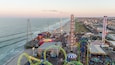 Aerial Drone of Seaside Heights Boardwalk