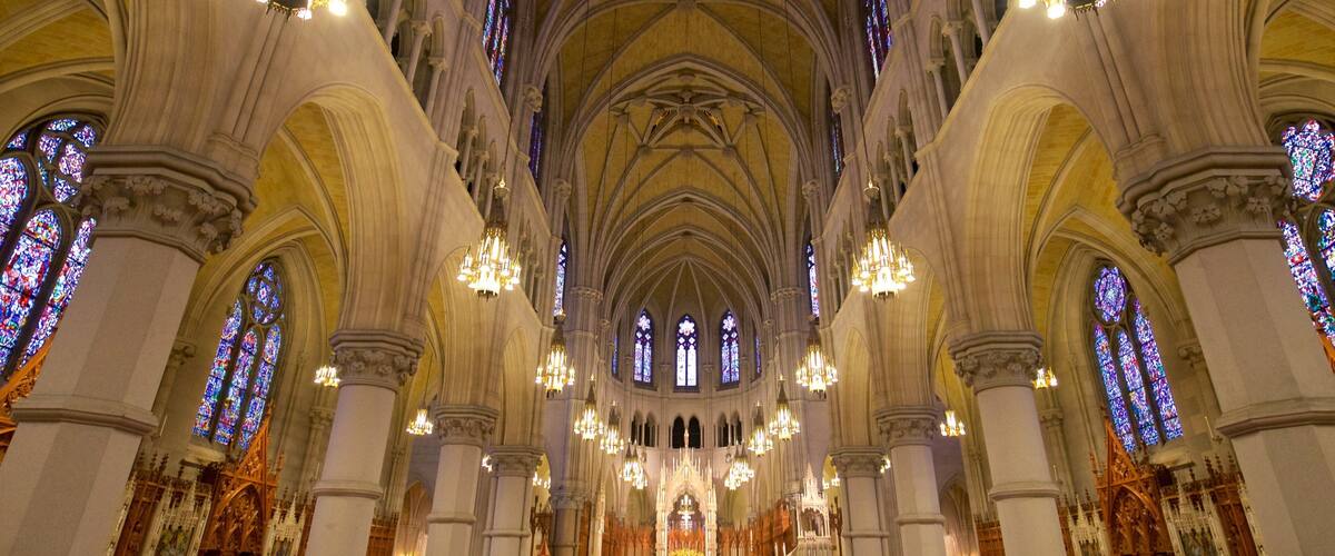 Cathédrale du Sacré-Cœur qui includes église ou cathédrale, patrimoine historique et vues intérieures