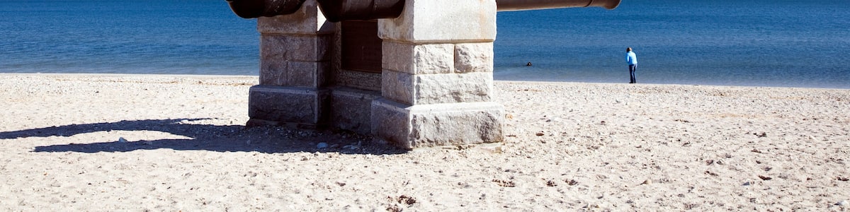 Cannons at Compo Beach, CT, USA