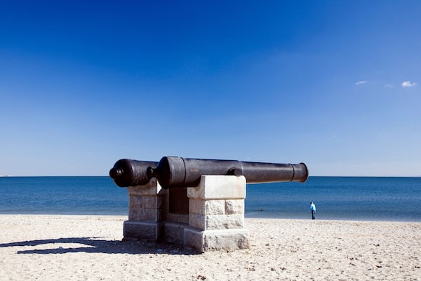 Cannons at Compo Beach, CT, USA