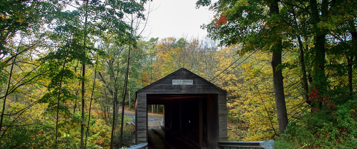 Bull's Bridge crossing the Housatonic River in Kent, Connecticut, USA