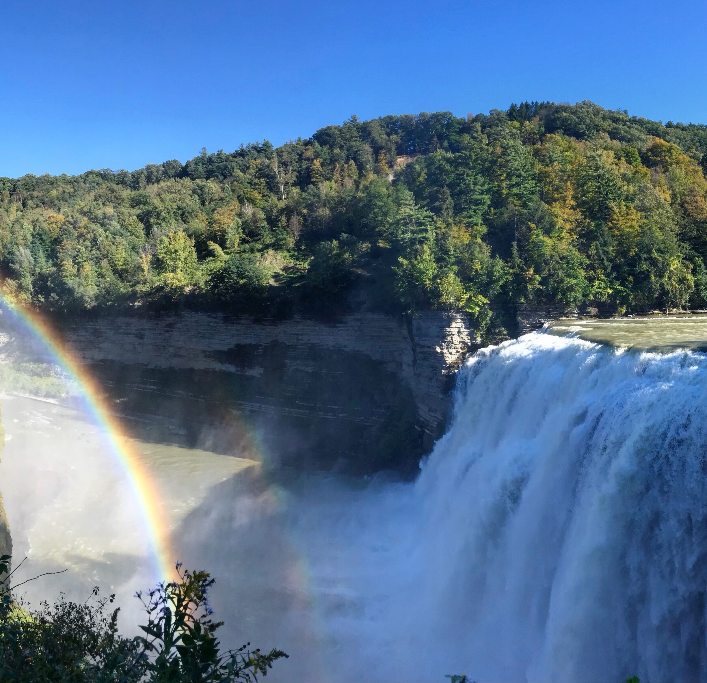 The Grand Canyon of the East!  This is a big park with 22 miles (one way) of hiking.  Keep that in mind.  You have to get back to your car.   ;) The park rangers are very helpful!   This photo is of the Middle Falls. #doublerainbowbonus 🌈