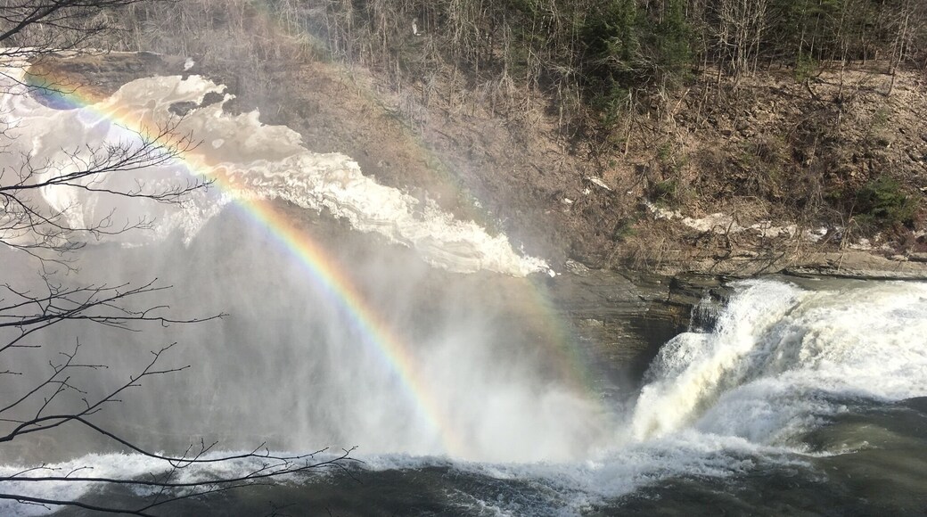 Double rainbow near Genesee Arch Bridge in Letchworth State Park. Known as the "Grand Canyon of the East." #LifeAtExpedia