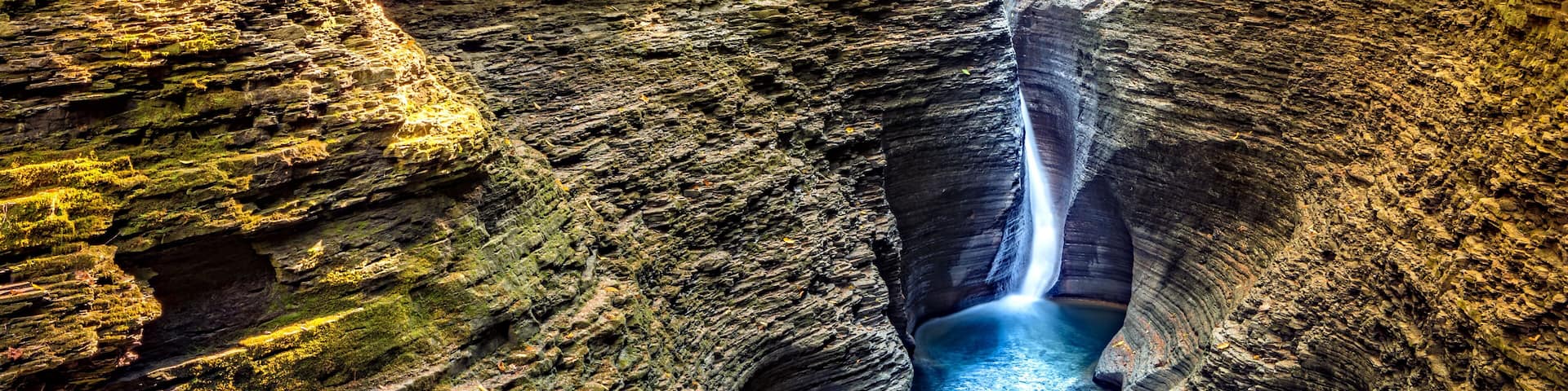 Watkins Glen State Park waterfall canyon in Upstate New York