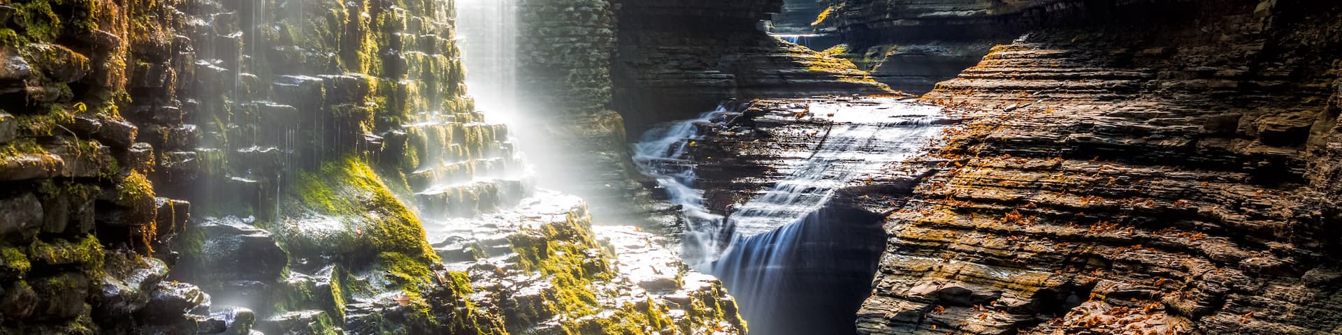Watkins Glen State Park waterfall canyon in Upstate New York