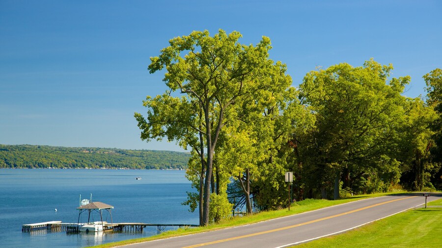 Seneca Falls featuring a coastal town and a lake or waterhole
