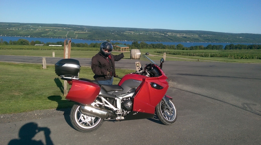 My husband and I were out for a ride on a nice sunny day along the lake and near the wineries. We love to ride as often as we can.