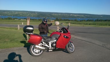 My husband and I were out for a ride on a nice sunny day along the lake and near the wineries. We love to ride as often as we can.