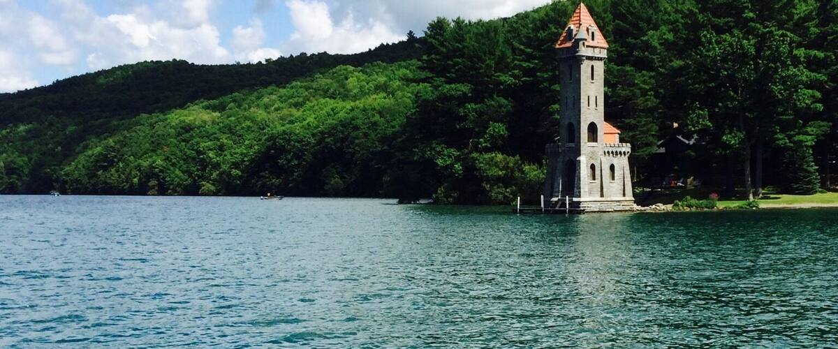 The Tower landmark just outside Cooperstown