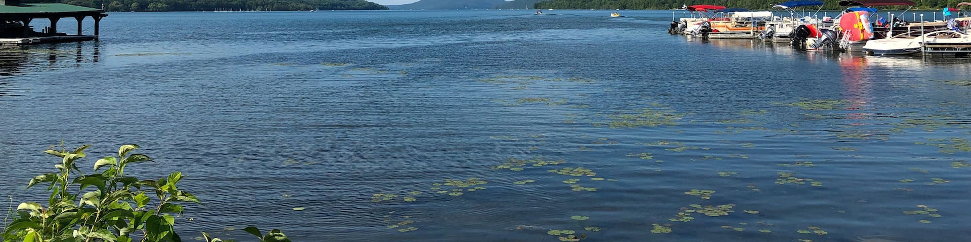 Summer view on Otsego Lake from Lake Front Park in Cooperstown NY